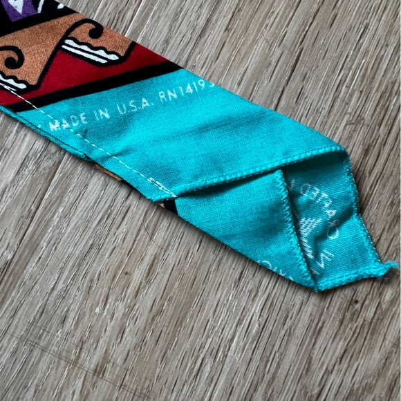 Vintage 80s Beaded Southwestern Boho Bandana - Picture 3 of 6